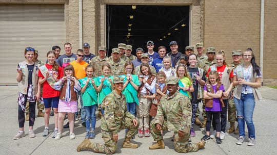 Girl Scouts of Middle Tennessee delivered 70,000 boxes of Girl Scout Cookies to Fort Campbell on Friday, April 12, 2019.